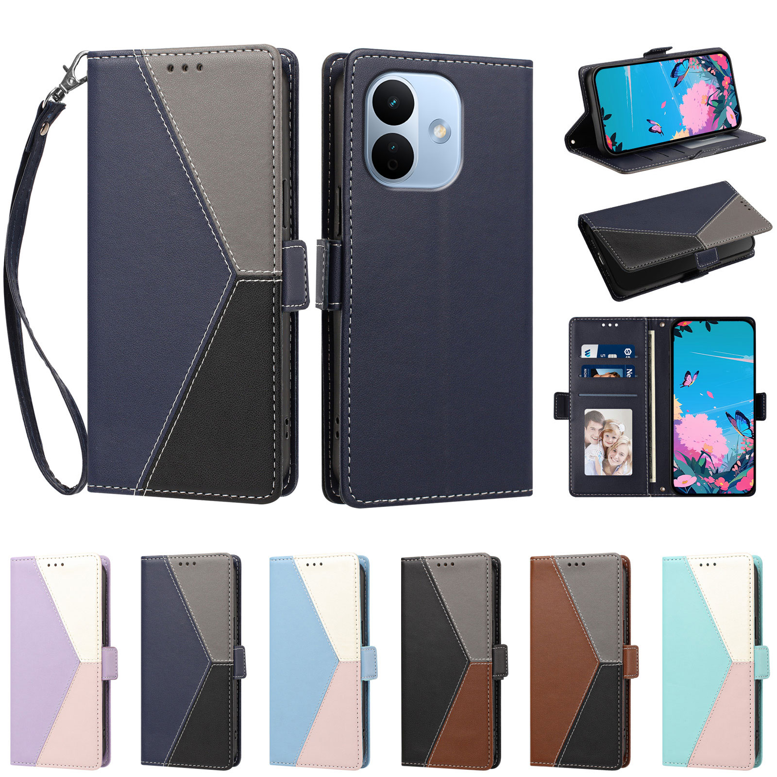 Vivo X200 - Custodia per telefono in pelle magnetica